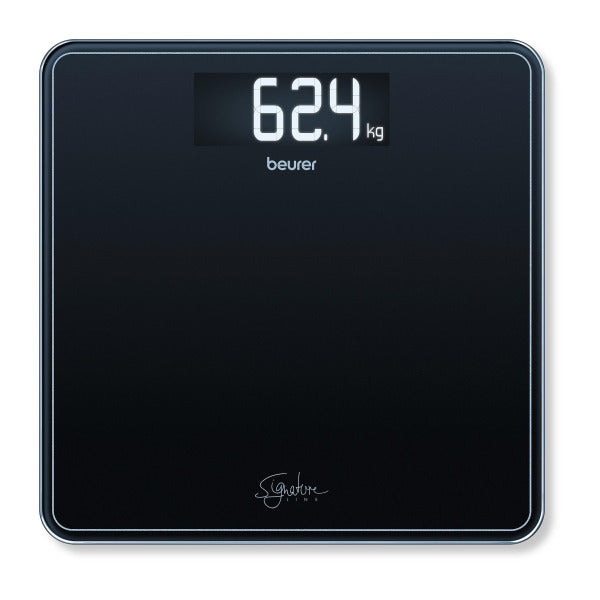 Bathroom scales up to 200kg, 100g graduation, glass, XL LCD display, black – 73578