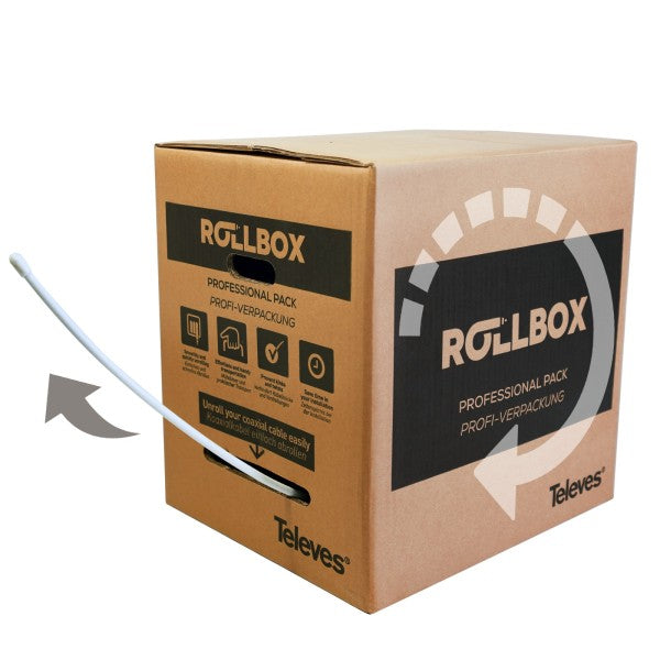 Coaxial cable 3-fold shielded 6.8mm copper-clad steel 125dB Eca A+ 250m dispenser box – 414832