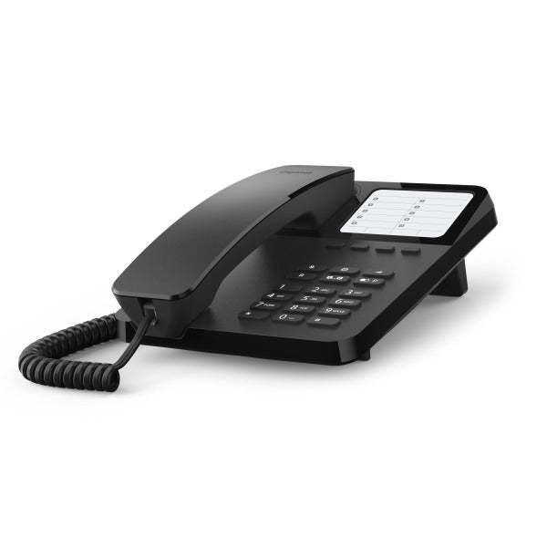 Desk/wall phone corded analog hearing aid compatible black – S30054-H6538-C101