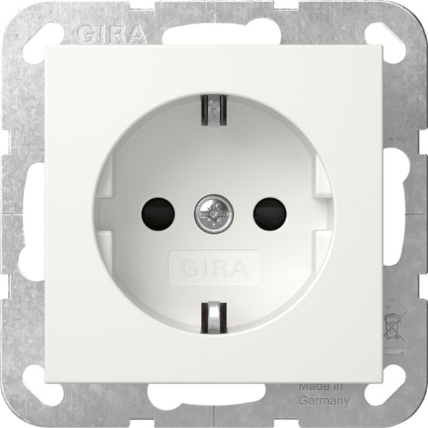 GIRA SCHUKO Steckdose Kinderschutz System 55 reinweiß glänzend  – 445303
