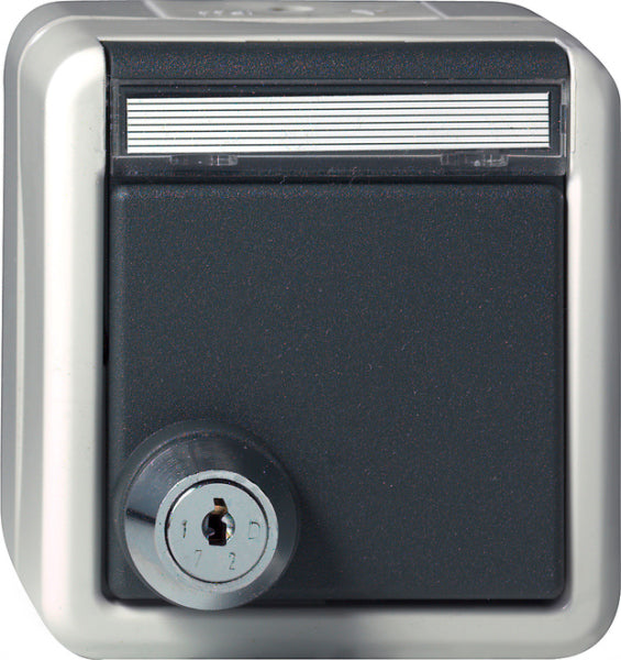 SCHUKO socket KD lock assorted + BSF WG surface-mounted grey – 456730