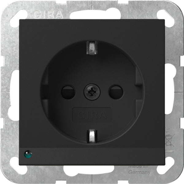 SCHUKO socket LED light + SH System 55 black m – 4170005