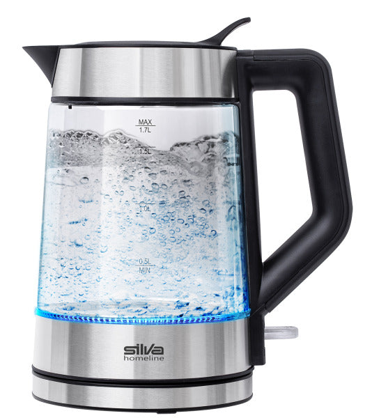 Wasserkocher 2200W 1.7L kabellos Glas-edelstahl – 410137