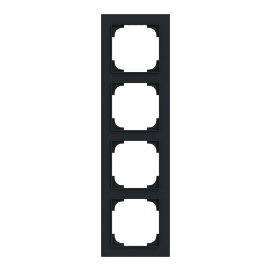 4-gang cover frame, matte black - Busch-art linear – 2CKA001754A4864