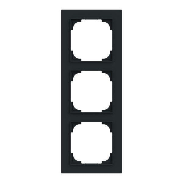 Abdeckrahmen 3-fach schwarz matt - Busch-art linear – 2CKA001754A4856