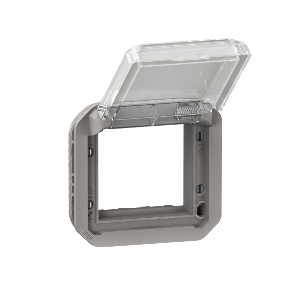 EXP_KLA Plexo New Surface Mounted Enclosure Mosaic Adapter with Transparent Hinged Cover