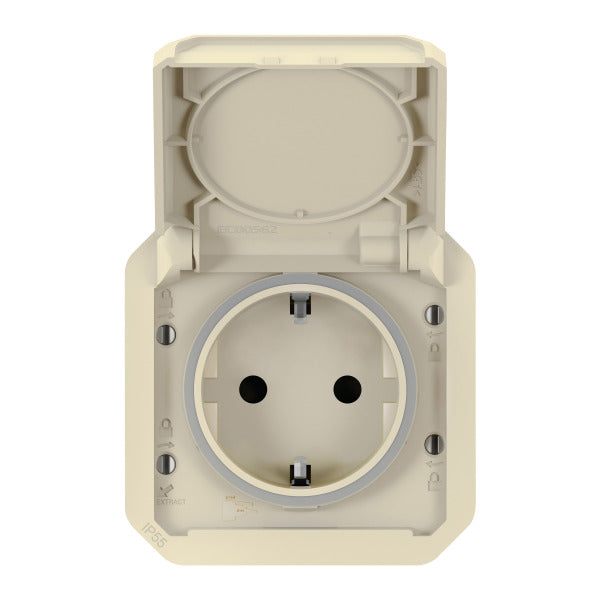 Plexo New Einsatz Schutzkontakt-Steckdose Steckklemmen, EB, IP44 IK08, Beige – 069640LB