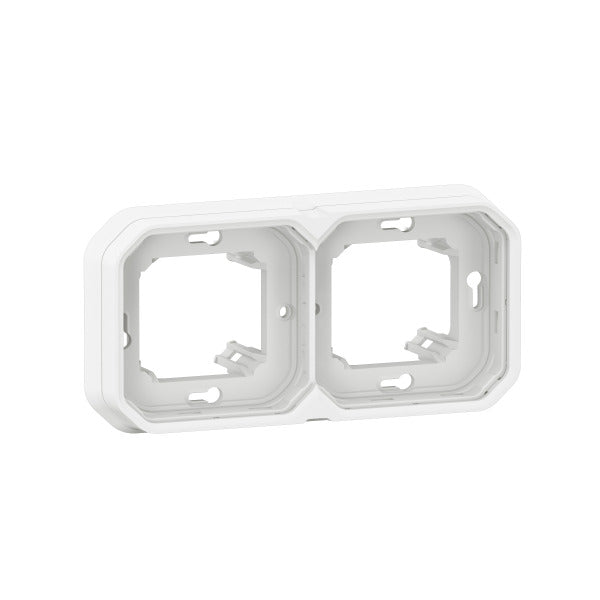 EXP_KLA Plexo New FRUP 2-gang support frame, horizontal and vertical in color: Ultra white