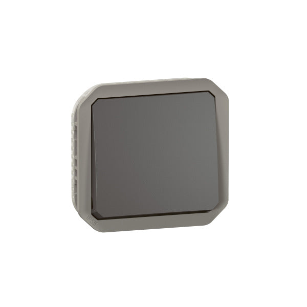 Plexo New Changeover Switch 10AX, Screwless Terminals (SL), IP55, IK08, Anthracite – 069801L