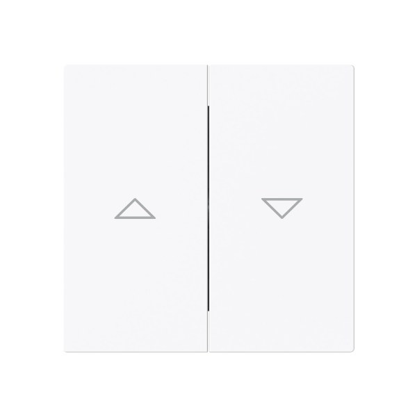 Rocker with arrow imprint for venetian blind, 2-gang, studio white - -art linear – 2CKA001751A3393