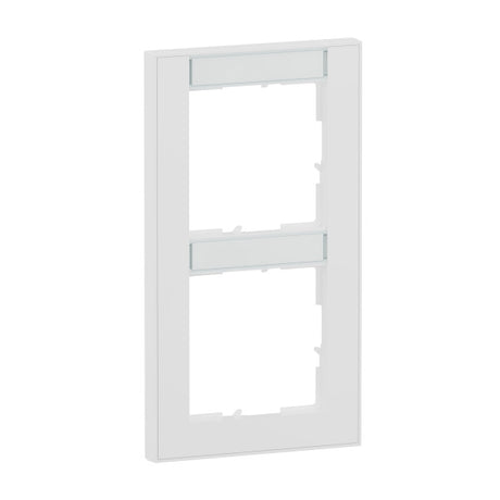 LEGRAND SEANO+ 2-fach Rahmen vertikal mit Beschr iftungsfeld, Farbausführung Ultraweiss  – 765992