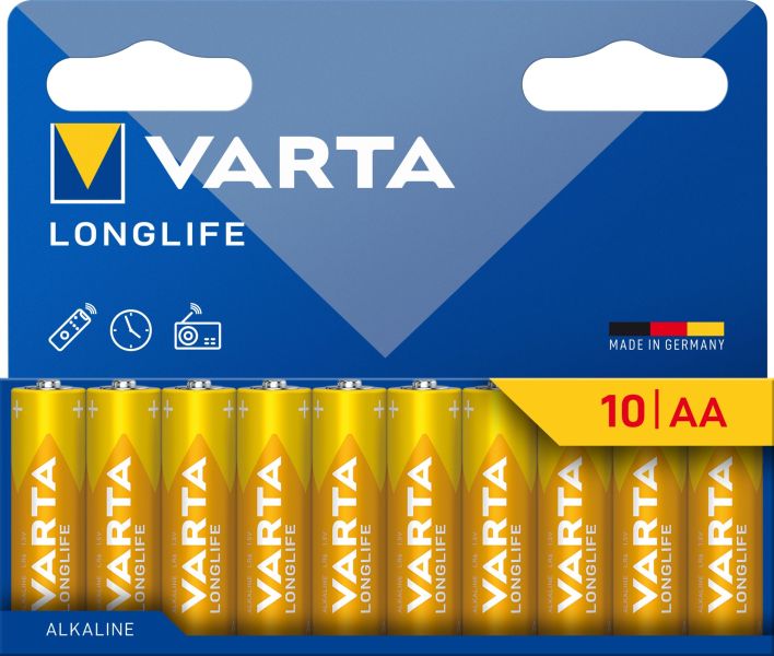 Batterie Longlife Alkaline AA Mignon LR6 1.5V 1Bli=10Stk – 4106101761