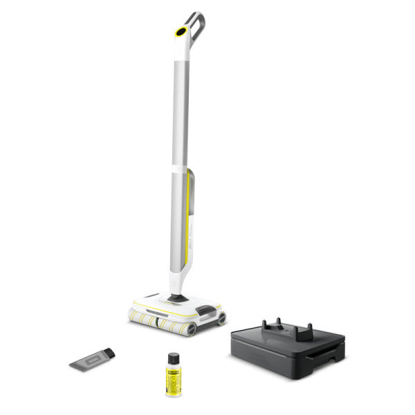 Hard Floor Cleaner for approx. 230m², 4 rollers, 0.4L tank, 60min battery, white – 1.055-711