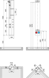 Alva Spa Duschpaneel 19 x 140cm Thermostat, Weiß Matt - AQARSPDP4W