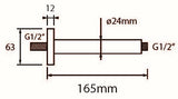 Alva Varia Deckenauslauf 1/2 16,5cm rund, Messing, Chrom - AQARVADA16