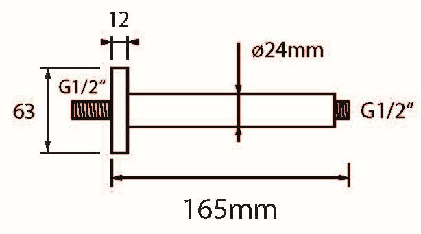 Alva Varia Deckenauslauf 1/2 16,5cm rund, Messing, Chrom - AQARVADA16