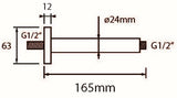 Alva Varia Deckenauslauf 1/2 16,5cm rund, Rosette Softedge, Messing, Chrom - AQARVADA16S