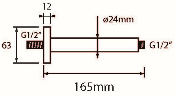 Alva Varia Deckenauslauf 1/2 16,5cm rund, Rosette Softedge, Messing, Chrom - AQARVADA16S