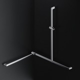 Alva Varia Duschhandlauf Ecke T-Form m. Brh., 119x95x75cm, Aluminium Chrom - AQBFVADHLE1AC