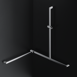 Alva Varia Duschhandlauf Ecke T-Form m. Brh., 119x95x75cm, Aluminium Chrom - AQBFVADHLE1AC