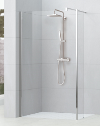 ALVA Spa 1.0 Fixteil 90° 15cm f. freist. Seitenw. SPA 1.0,Glas ESG Cl.,Silber HGL