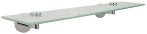 ALVA Ora Ablageplatte, Glas sat. 52x13,5cm,inkl. Konsolen z. Kleben,Chrom - AQASORABK
