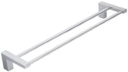ALVA Dura Doppelbadetuchhalter 62cm, Chrom - AQASDUDBH62