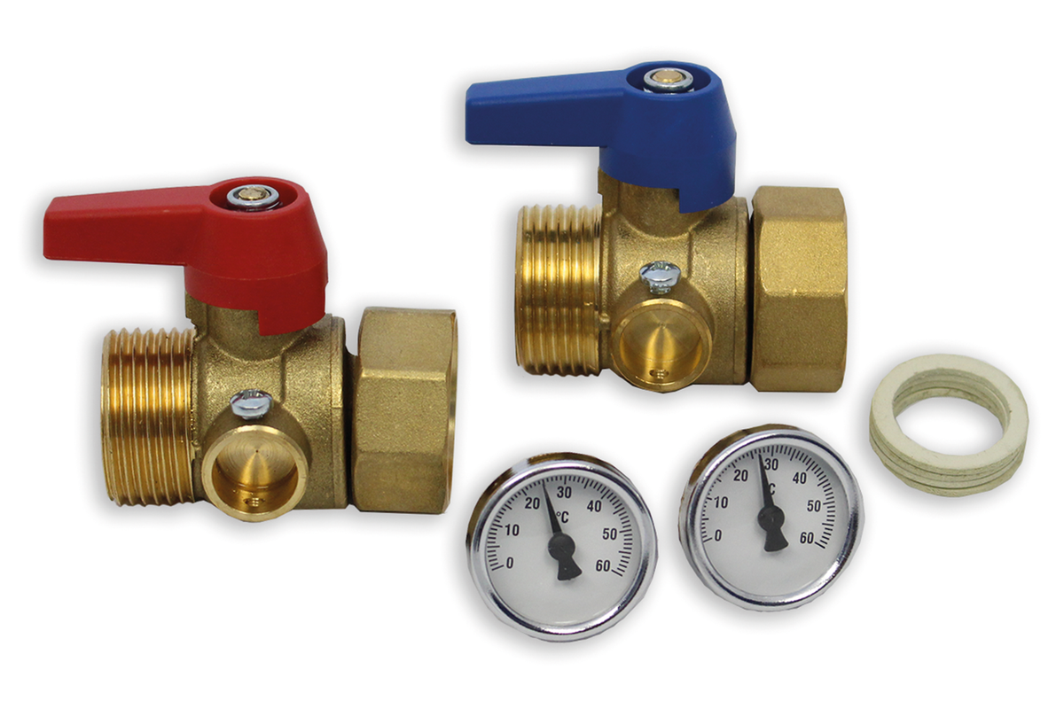 ROTH WERKE Roth Kugelhahnset 1" mit Thermometer   – 1150008821