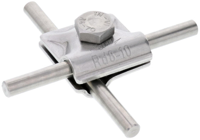 DEHN MV-Klemme NIRO (V4A) f. Rd 8-10mm m. Sechskantschraube   – 390079