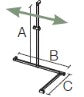 Alva Varia Duschhandlauf Ecke T-Form m. Brh., 119x95x75cm, Aluminium Chrom - AQBFVADHLE1AC