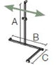 Alva Varia Duschhandlauf Ecke T-Form m. Brh., 119x105x85cm, Aluminium Chrom - AQBFVADHLE2AC