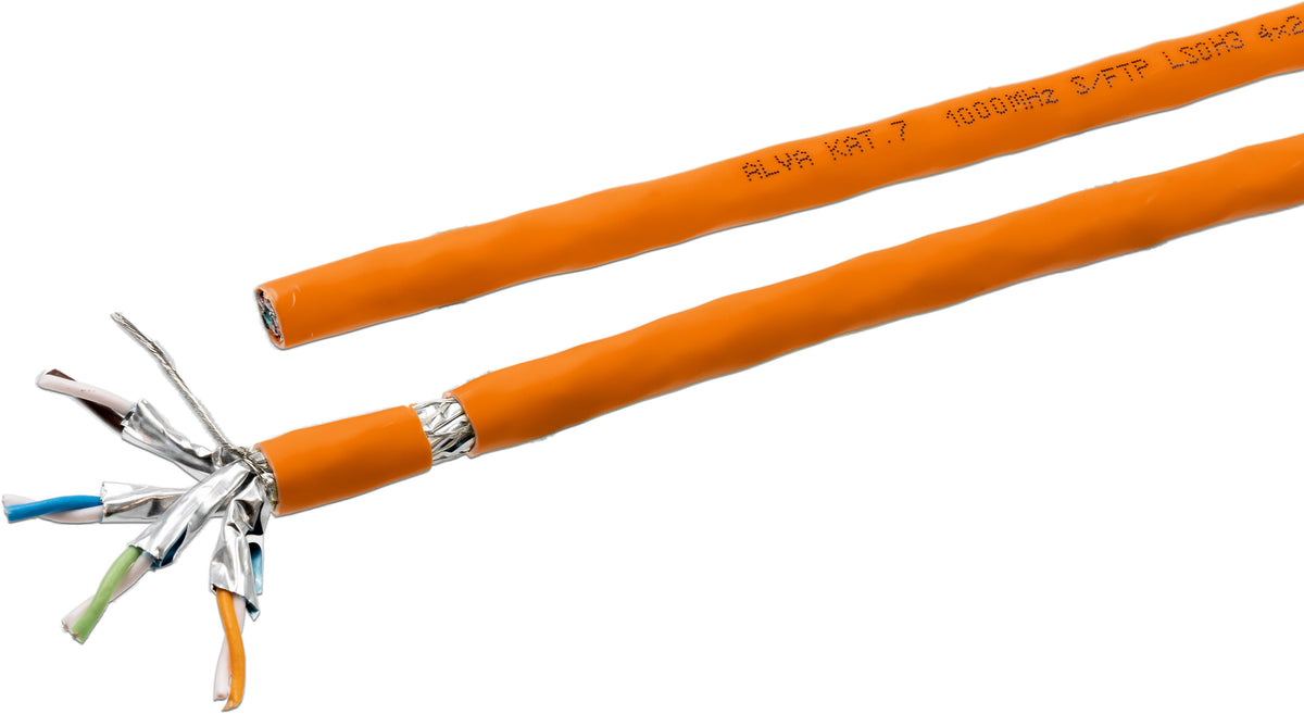 Alva KAT.7 Datenkabel Simplex S/FTP, 1000MHz, LSOH3, Cca, Farbe: orange - DK-KAT7-1000-SFTP-S-OR>TR500<