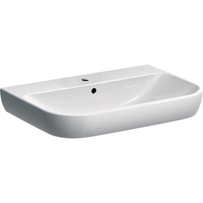 Alva Prima Waschtisch 70x48cm rund, mit Hahnloch, Weiß - AQKEPRWT70R
