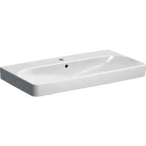 Alva Prima Waschtisch 90x48cm eckig, mit Hahnloch, Weiß - AQKEPRWT90