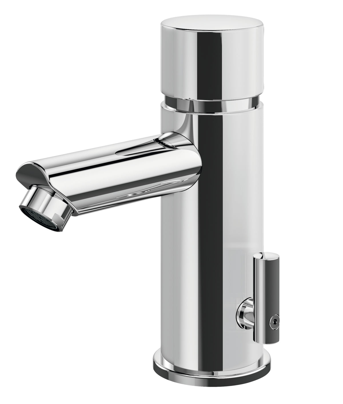 Alva Forta Waschtischarm. Chrom H:13,4cm Selbstschluss, Mischwasser - AQARFOWTS1