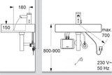 Alva Forta Waschtischarmatur Chrom berührungsl.,m. Mini-Durchlauferh. 3,5kW - AQARFOWTMD3