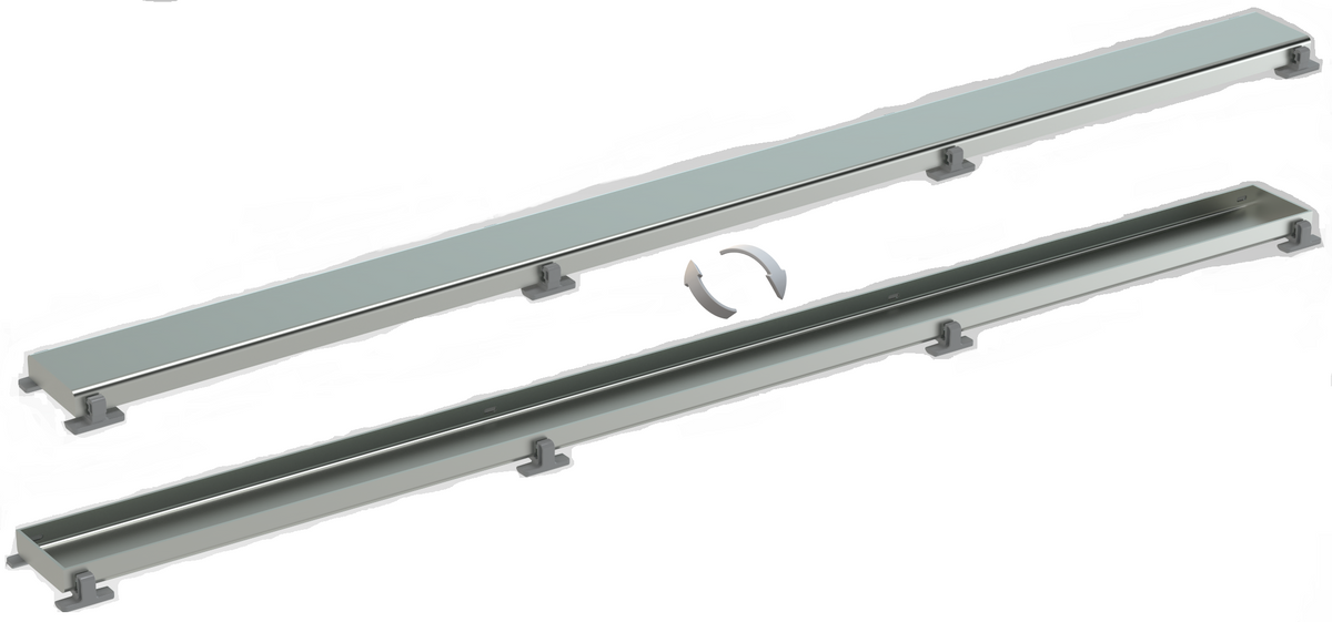 Alva Nova Rost Edelstahlabdeckung und zum Ausfliesen, zu Duschrinne 660mm - AQBFNODRR66.2