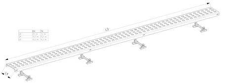 Alva Nova Rost zu Duschrinne 760mm Design Gerade - AQBFNODRR76.1