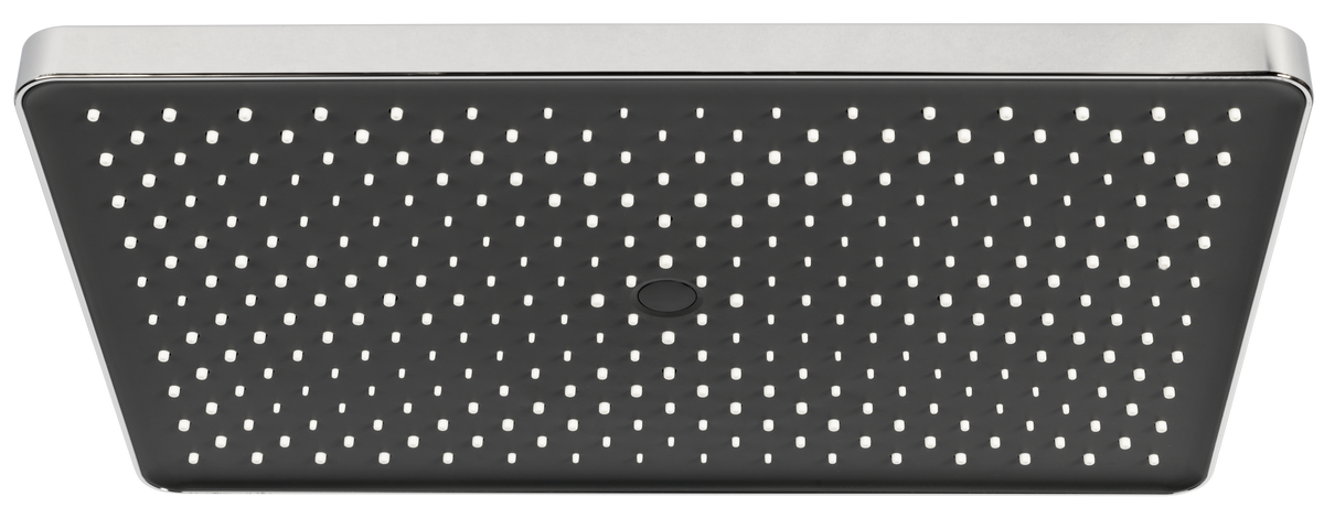 Alva Varia Kopfbrause 36x24cm rechteckig Antikalk, Kunstst., Powderstrahl, Chrom - AQARVAKB36EK