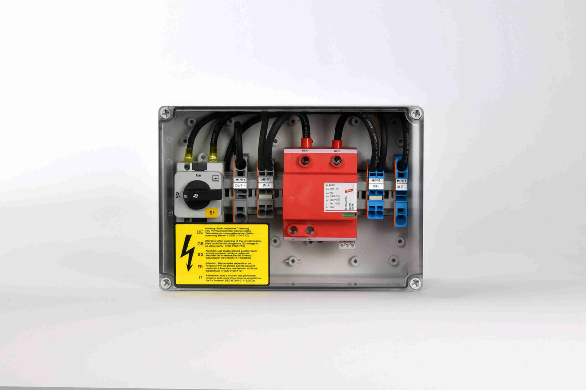 Alva PV-Anschlußbox 1 MPPT, 2IN/1OUT pro MPPT,ÜSS Typ I/II,Trennschalter,Verschr. - GAK-1MP-2I1O-T12-TS-VS