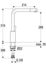 Alva Juna Spültischarmatur H:31,9cm schwenkbarer Auslauf, Chrom - AQARJUSPT20