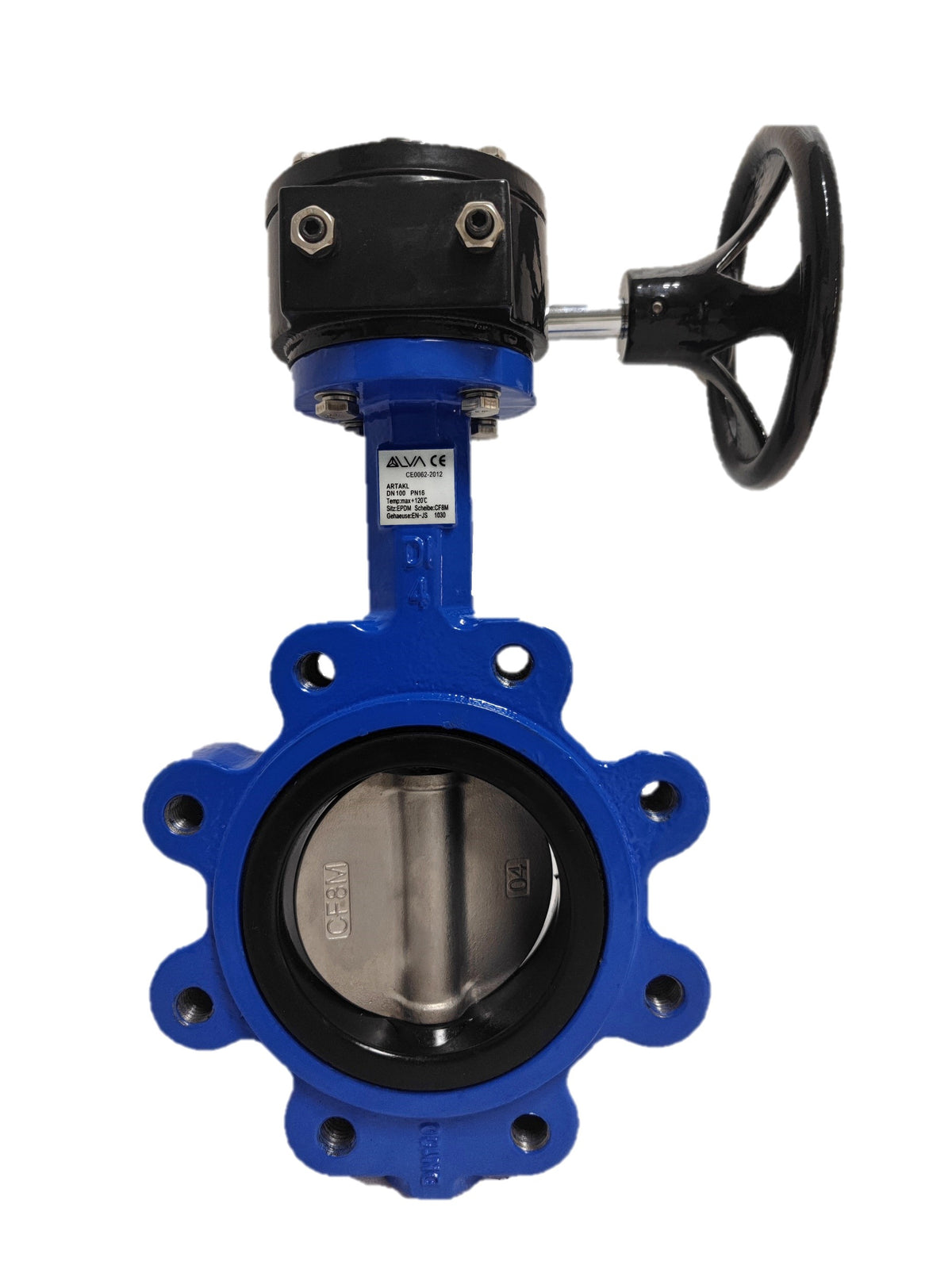 Alva Anfl-Absperrklappe-L DN300 PN16 GGG Scheibe:1.4408 Sitz:EPDM Getr. - ARTAKLE300