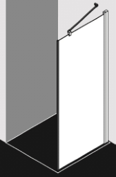 ALVA Juna Seitenwand links 118,5-121/200cm, Silber HGL, ESG Clean - AQDUJUSWPT120L