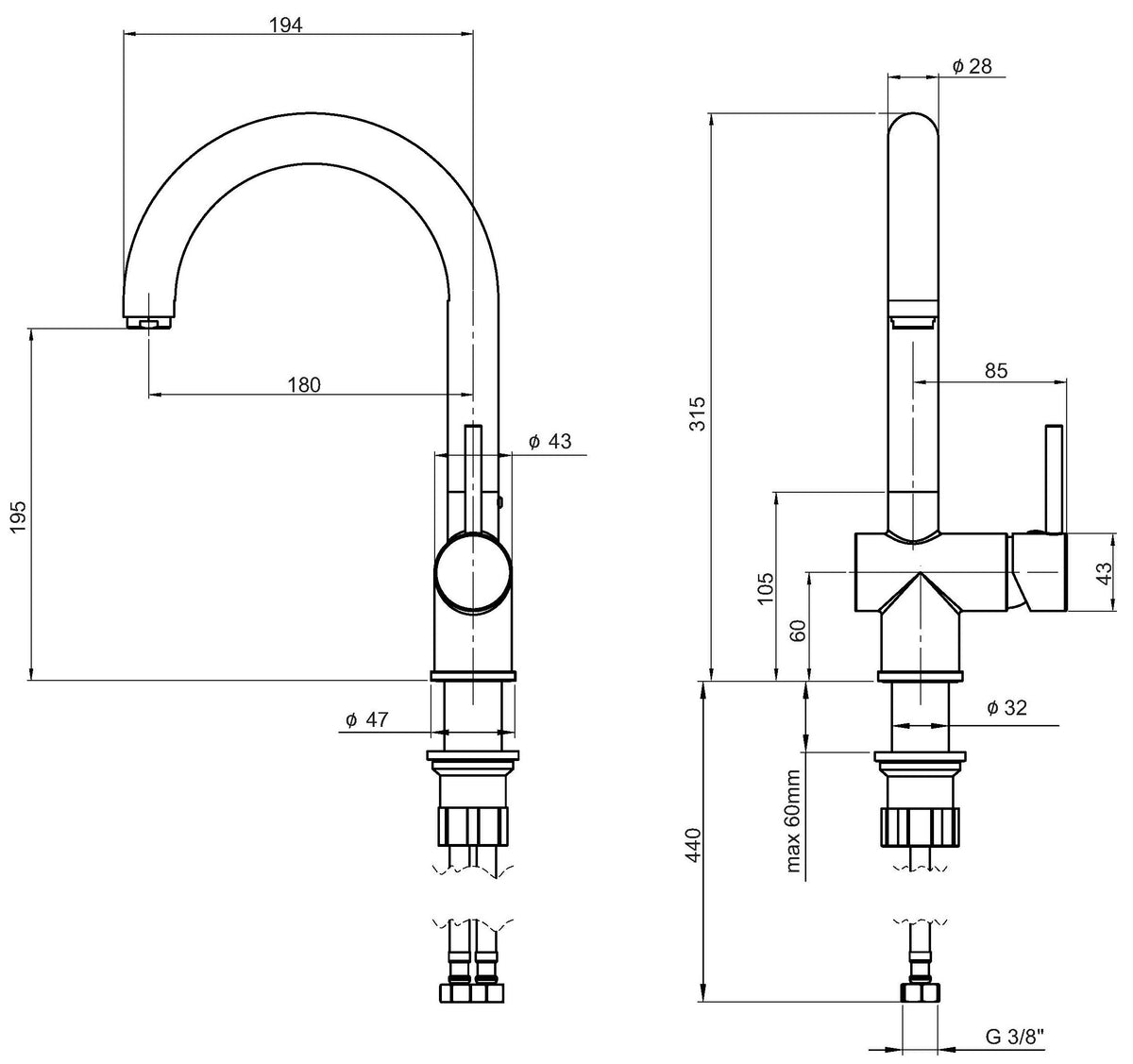 Alva Idea 1.0 Spültischarmatur Chrom - AQARIDSPTH.1