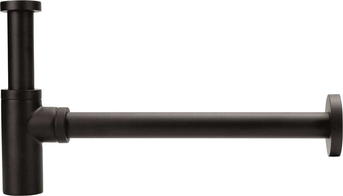 Alva Varia Design-Sifon 5/4" oh., Ventil, Wandrohr 32x370mm, Matt Schwarz - AQARVADS7S
