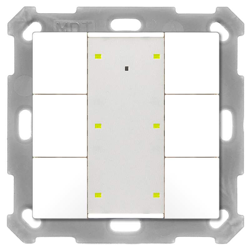 MDT Taster Plus 55 6-fach, Reinweiß glänzend  – BE-TA55P6.G2