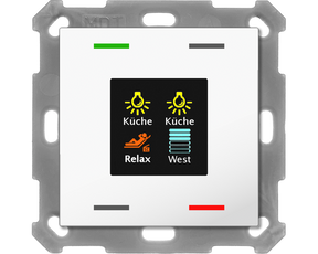 MDT KNX 55 x 55 mm Taster Light 4fach mit Farbdisplay reinweiß glänzend   – BE-TAS5504.01