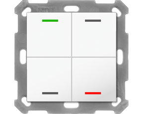 MDT KNX 55 x 55 mm Taster Light 4fach neutral reinweiß glänzend   – BE-TAL5504.01