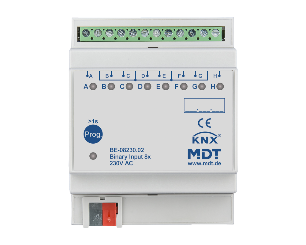 MDT KNX Binäreingang 8fach 230V AC/DC REG   – BE-08230.02