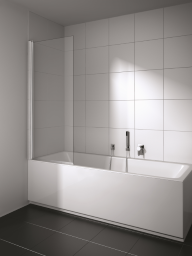 ALVA Juna Wannenwand 1-teilig rechts 160x75cm, Silber HGL, ESG Clean